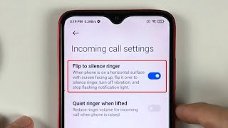 How to enable/disable flip to mute incoming call notifications on Xiaomi Redmi 8 Android 10