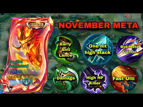 FINALLY!!!🔥 NEW HANZO BEST BUILD FOR NOVEMBER FOR EASY WIN!🤫(Hanzo Perfect Rotation Right now!!)