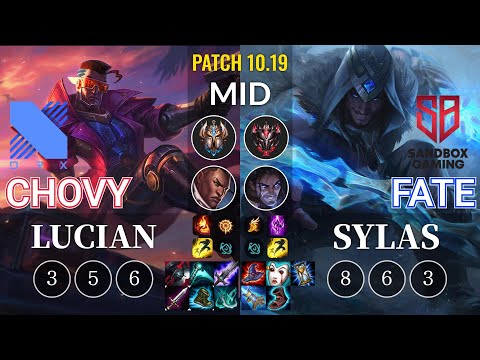 DRX Chovy Lucian vs SB FATE Sylas Mid - KR Patch 10.19