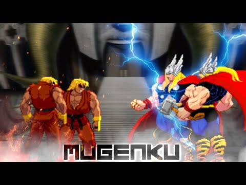 Reu Evil Ken & Evil Ken RR vs Thor's Team! MUGEN Tag Team 2 vs 2