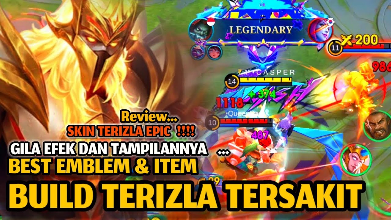 TERIZLA EPIC SKIN!! BUILD TERIZLA TERSAKIT 2024 - TERIZLA GAMEPLAY MOBILE LEGENDS