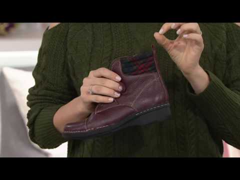 Clarks Leather Ankle Boots with Flannel Detail - Whistle Bea on QVC