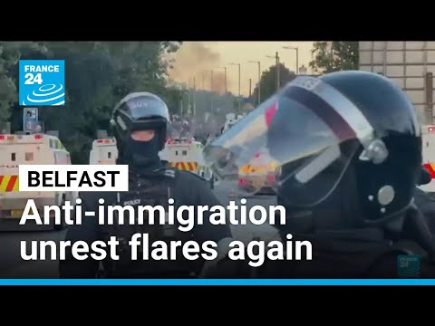 Police blast water cannons at Belfast protesters as unrest flares again