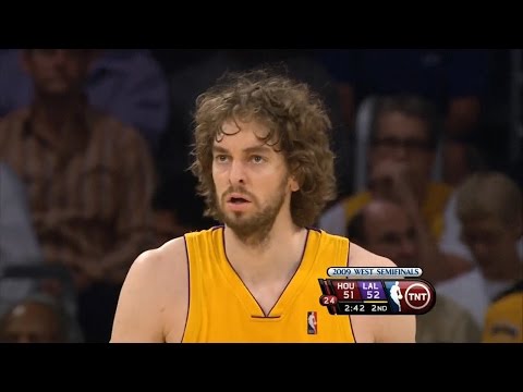 Pau Gasol Full Highlights vs Rockets 2009 WCSF GM2 - 22 Pts, 14 Rebs, 4 Blks