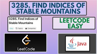 Leetcode | 3285. Find Indices of Stable Mountains | Easy | Java Solution