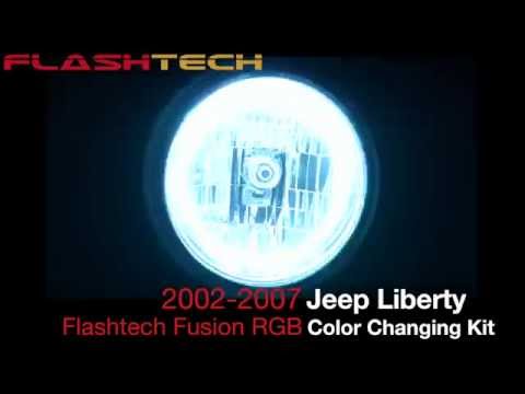 FLASHTECH LIGHTING Jeep Liberty V.3 Fusion Color Change halo headlight kit (2002-2007)