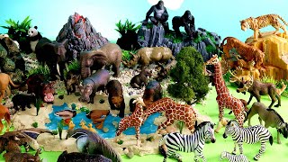 Fun Volcano Scenery Sets for Safari Animal Figurines