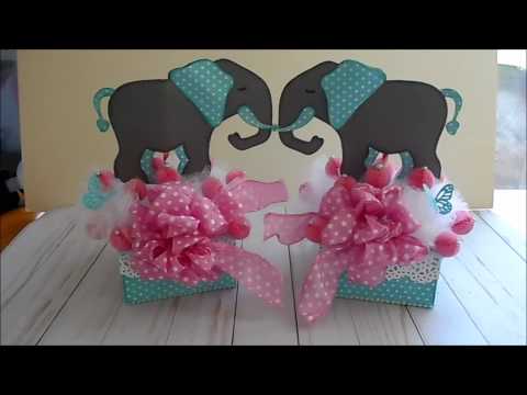 Baby Girl Elephant Shower Centerpiece