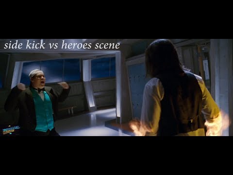 side kick vs heroes scene (Sky high 2005)