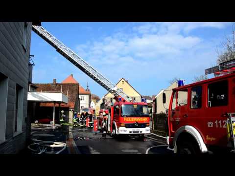 Scheunenbrand in Obernbreit, Lkr. Kitzingen