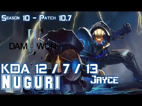 DWG Nuguri JAYCE vs RENEKTON Top - Patch 10.7 KR Ranked