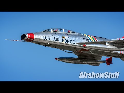 F-100 Super Sabre Afterburner Flyby and Landing - EAA AirVenture Oshkosh 2015