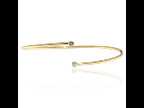 Bratara Minimal Cuff  Aur Galben 14k Diamante Naturale - Eleganta Pura