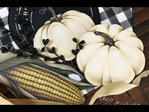 Curso online de PINTURA COUNTRY - Como pintar ABÓBORAS e MILHO