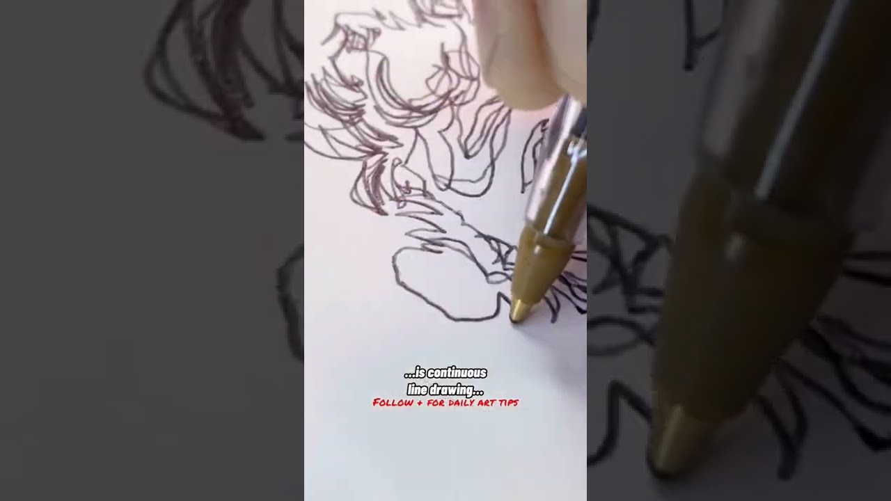Continuous line drawings can improve your accuracy. Subscribe for daily art tips! #shorts