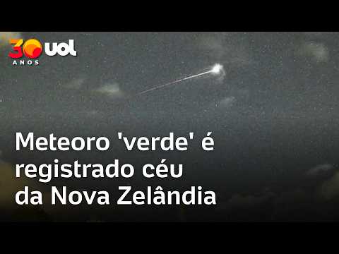 Meteoro ‘verde’ é registrado no céu da Nova Zelândia e se parte em 15 segundos