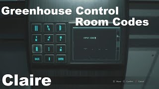 Resident Evil 2 Remake [Claire 2nd Run] - Greenhouse Control Room Codes