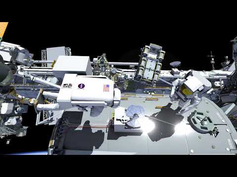 Spacewalkers to work on cabling and antenna for ISS science platform | Animation