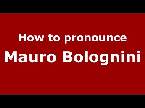 How to pronounce Mauro Bolognini (Italian/Italy) - PronounceNames.com