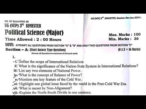 3rd semester political science major paper kashmir university 3rd semester political science paper 