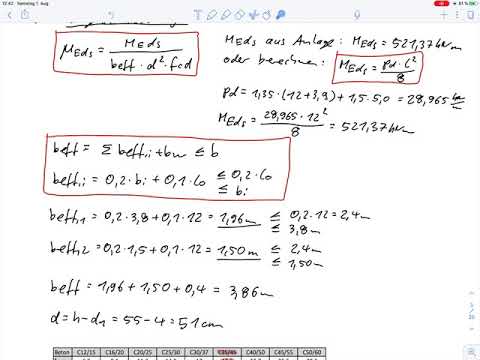 Plattenbalken Biegebemessung – Rep. Massivbau 1 (Klausur SoSe 13 Aufg. 10.1)