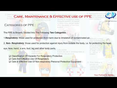 20 Care, Maintenance & Effective use of PPE