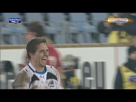 Bravissimo ! Inside pass frees Dries van Schalkwyk for Try - Zebre v Edinburgh 29th March 2013