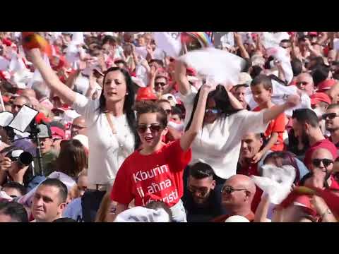 Joseph Muscat addressing mass meeting in Valletta final