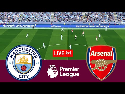 Manchester City vs Arsenal Premier League 23/24 Full Match - Video Game Simulation  PES 2021