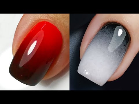 Red To White Ombre Nails