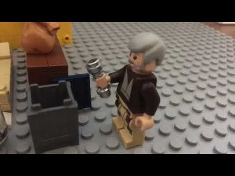 Ben Kenobi gives Luke Anakins Lightsaber LEGO Stopmotion