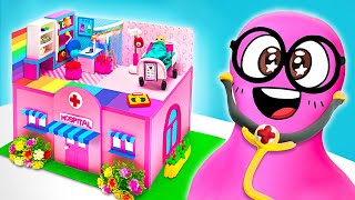 How to Make Coolest Pink Miniature Hospital || EASY DIY! 🏥🩺🏥 DIY Hospital Game For Kids