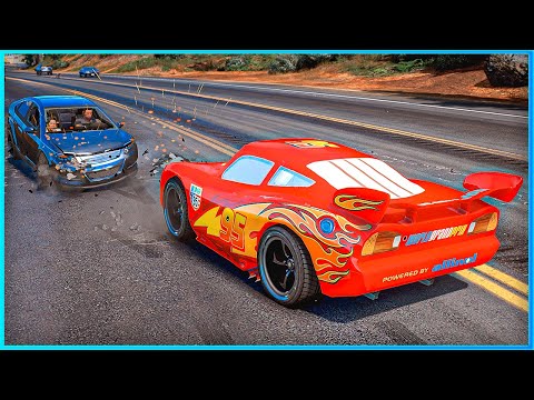 *CRAZY* Cars Lightning McQueen Crashes Ep.55 – GTA 5