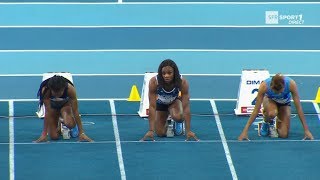 Liévin 2018 : Finale 60 m F (Carolle Zahi en 7''17) Liévin 2018 : Finale 60 m F (Carolle Zahi en 7''17)