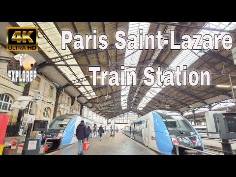 【4K】🇫🇷Paris Gare Saint-Lazare/SNCF,RER and Metro Station