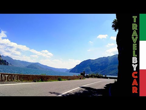 Travel by Car Italy, Lake Iseo, Italian Lakes, Scenic Drive Italy 4k, Motorcycle Road Trip