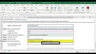 Excel formula for filename of workbook