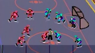 Black Ice Game Detroit Vs Chicago Mario Lemieux Hockey Sega Genesis Gameplay Easter Egg