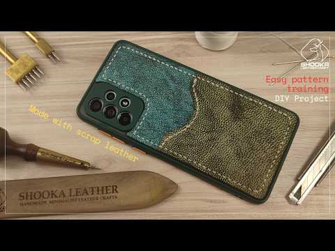 Skinning My Phone Case With Scrap Leather - Leather Craft - (SAMSUNG A73 5G)