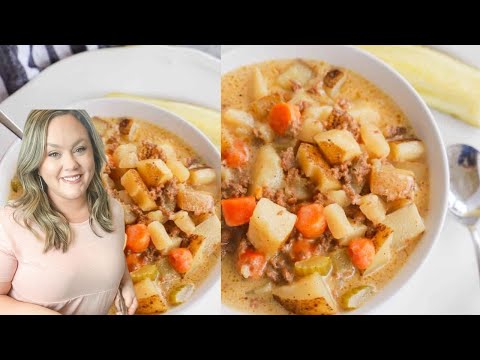Slow Cooker Cheeseburger Soup