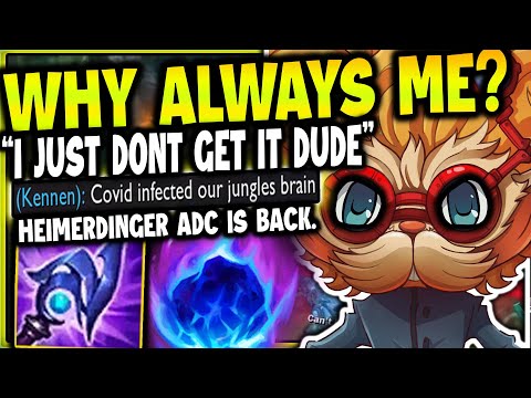 Heimerdinger ADC in Season 11 but I get trolled because my jungler has an ego... - League of Legends