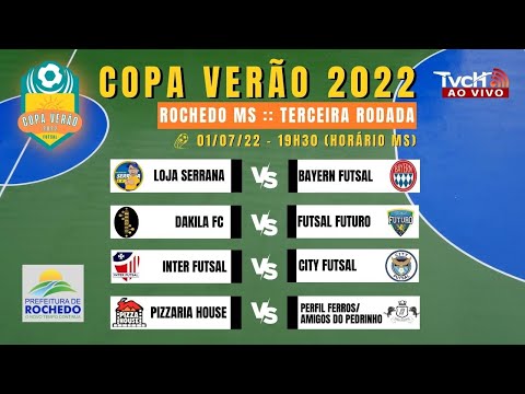 3ª Rodada Copa Verão 2022 - 01/07/22 - Rochedo/MS - TVCH AO VIVO