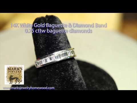 07720 14K WG Baguette Diamond Band