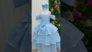 Vídeo de Vestido Infantil Longo Luxo Safira Azul Bebê