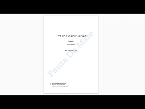 Test evaluare initiala clasa a V-a - Model Pauza De Mate