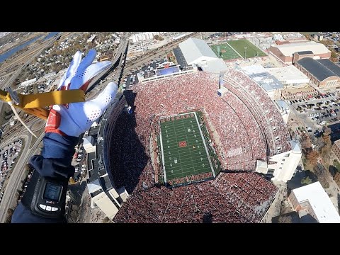 Memorial Stadium Parachute POV 🪂