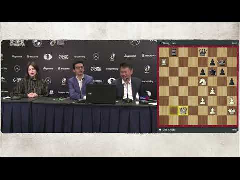 Round 9. Press conference with Anish Giri and Wang Hao.