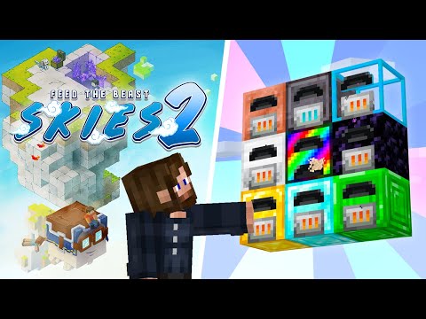 FTB Skies 2 EP13 50,000 RF/t with Iron Furnaces Rainbow Generator & Player Charging