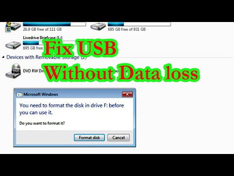 Fix corrupted USB (Format Problem)flash drive without losing data Video