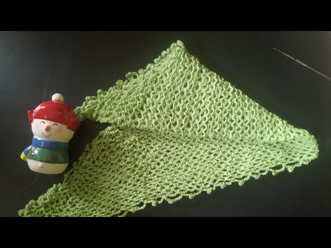 Very Easy Crochet triangle shawl pattern for beginners